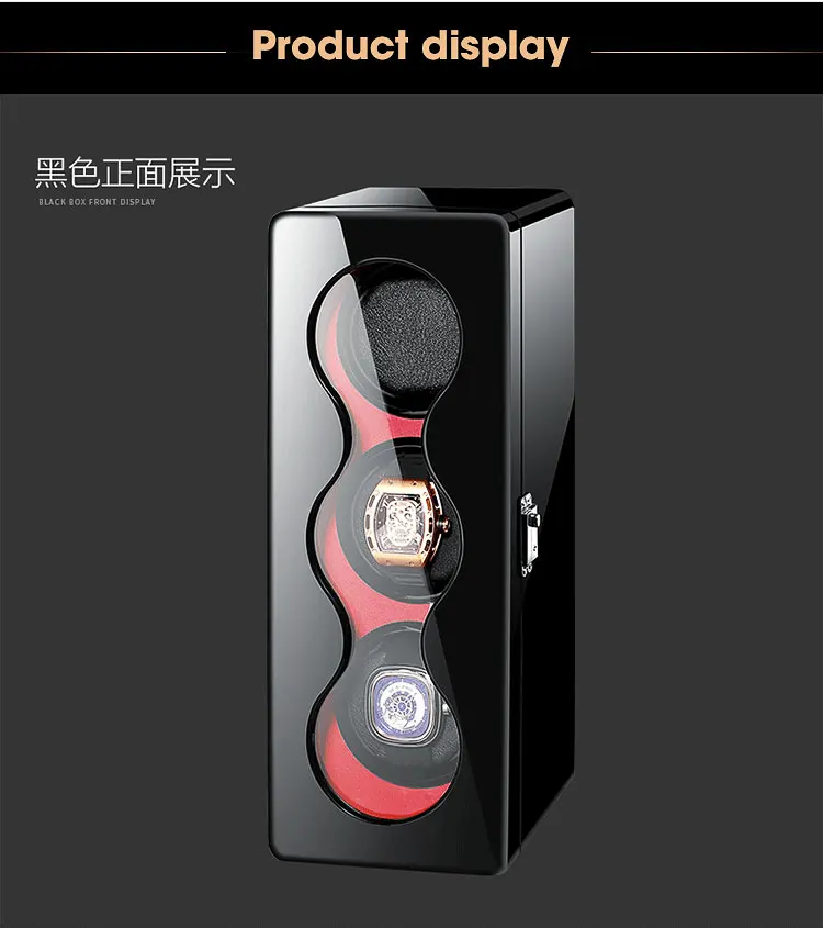 Fashion Safe Motor Mabuchi Automatic Watch Winder Case Lacquer Wood Rotate Electric Watch Boxes for 3 Automatic Watches