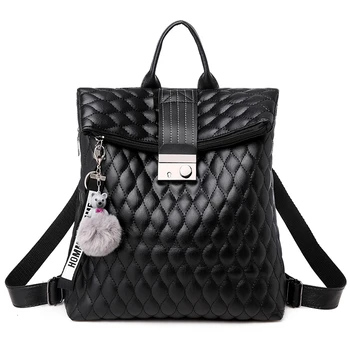 

High Quality lattice Women Backpacks Shoulder Bags Fashion Backpack Leather Women Backpack Light Lady Large Capacity School Bag