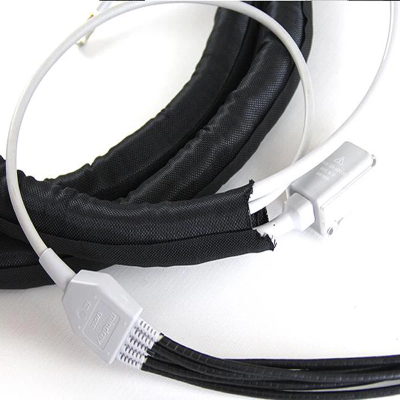 5 метров, черный цвет нейлоновый кабель рукав самозакрывающийся обмотка плетеный кабель Защита провода рукав