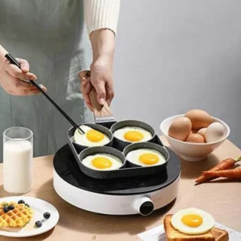 

4 Hole Fried Egg Burger Pan Non-stick Multipurpose Egg Frying Pan Kitchen Utensil I88