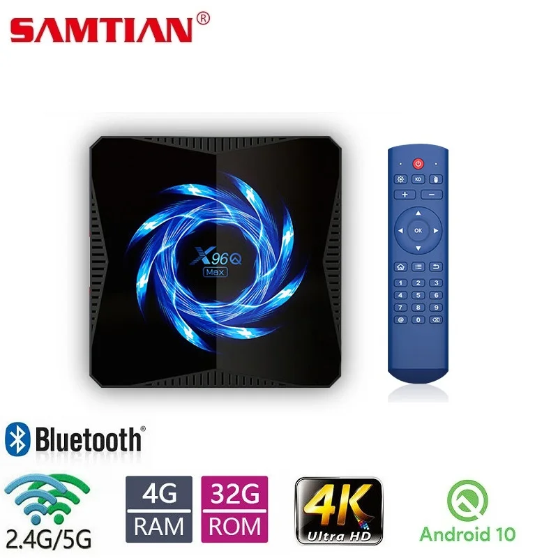 ТВ-приставка Samtian X96Q max Android 10 0 4 + 64 ГБ 2 ГГц bluetooth 5 | Электроника