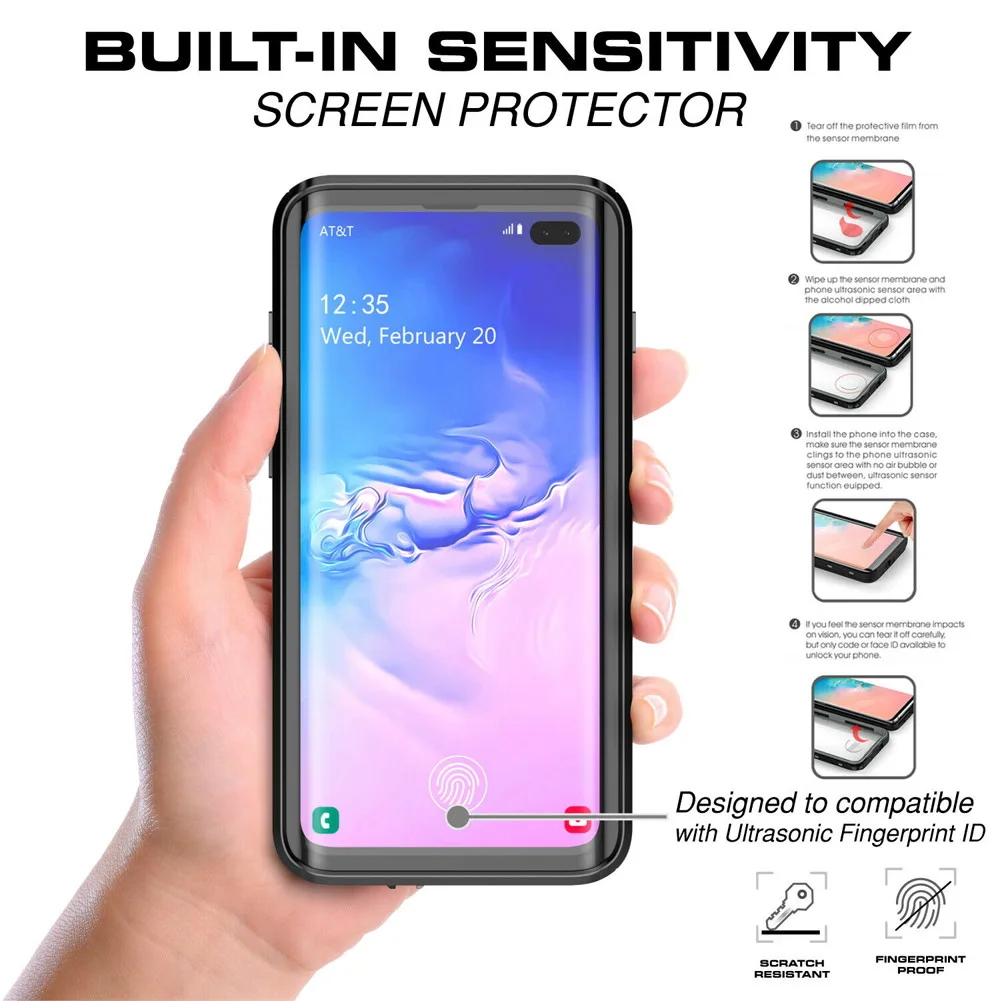 IP68 360 полная защита водонепроницаемый чехол для телефона Samsung S10E S20 A51 5G плавания и