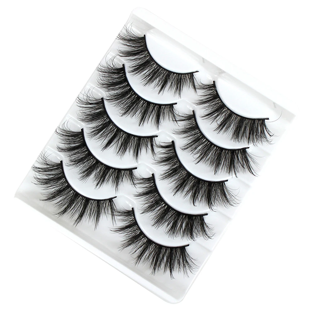 

Credevtop New 5 Pairs 3D False Eyelashes Eyelash Wispy Lashes Cruelty-free Flared Variety Lashes Extension Natural Makeup Tool
