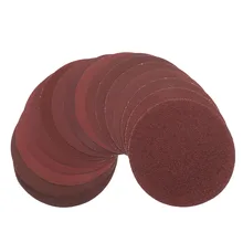 Disques de ponçage à crochet et boucle, 6 pouces, 150mm, rouge, oxyde d'aluminium, papier de verre sec, grain 60 à 2000, pour le polissage du bois et du métal