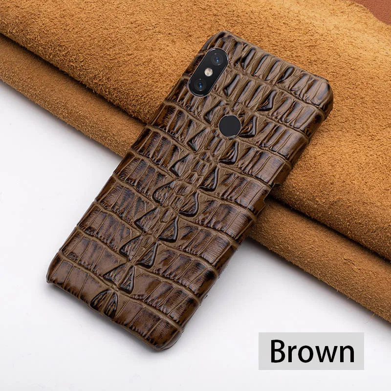 Чехол для телефона для Xiaomi mi 9 8 se 9T A1 A2 A3 lite Y3 Poco F1 головы крокодила текстура чехол для Red mi 6 6a 7a Note 4 4x5, 6, 7, 8 Pro - Цвет: Brown Tail