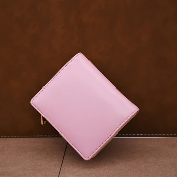 

Geometric Women Pink Wallets Pocket Purse Card Holder Wallet Lady Female Solid Color Short Coin Purse Money Bag Crown Pendant