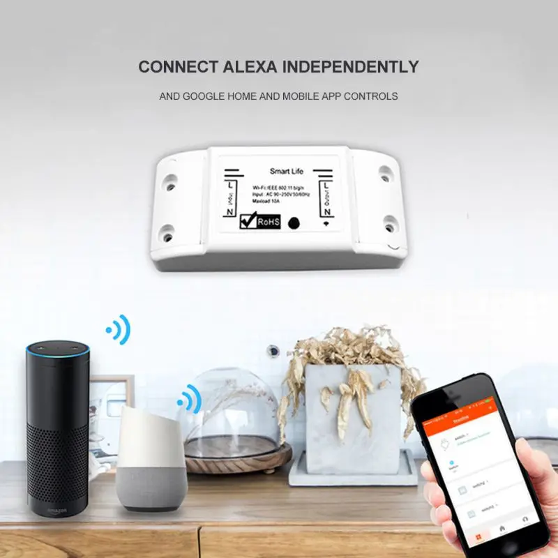 

DIY WiFi Smart Light Switch Universal Breaker Timer Wireless Remote Control Professional Controller Works With Alexa Home