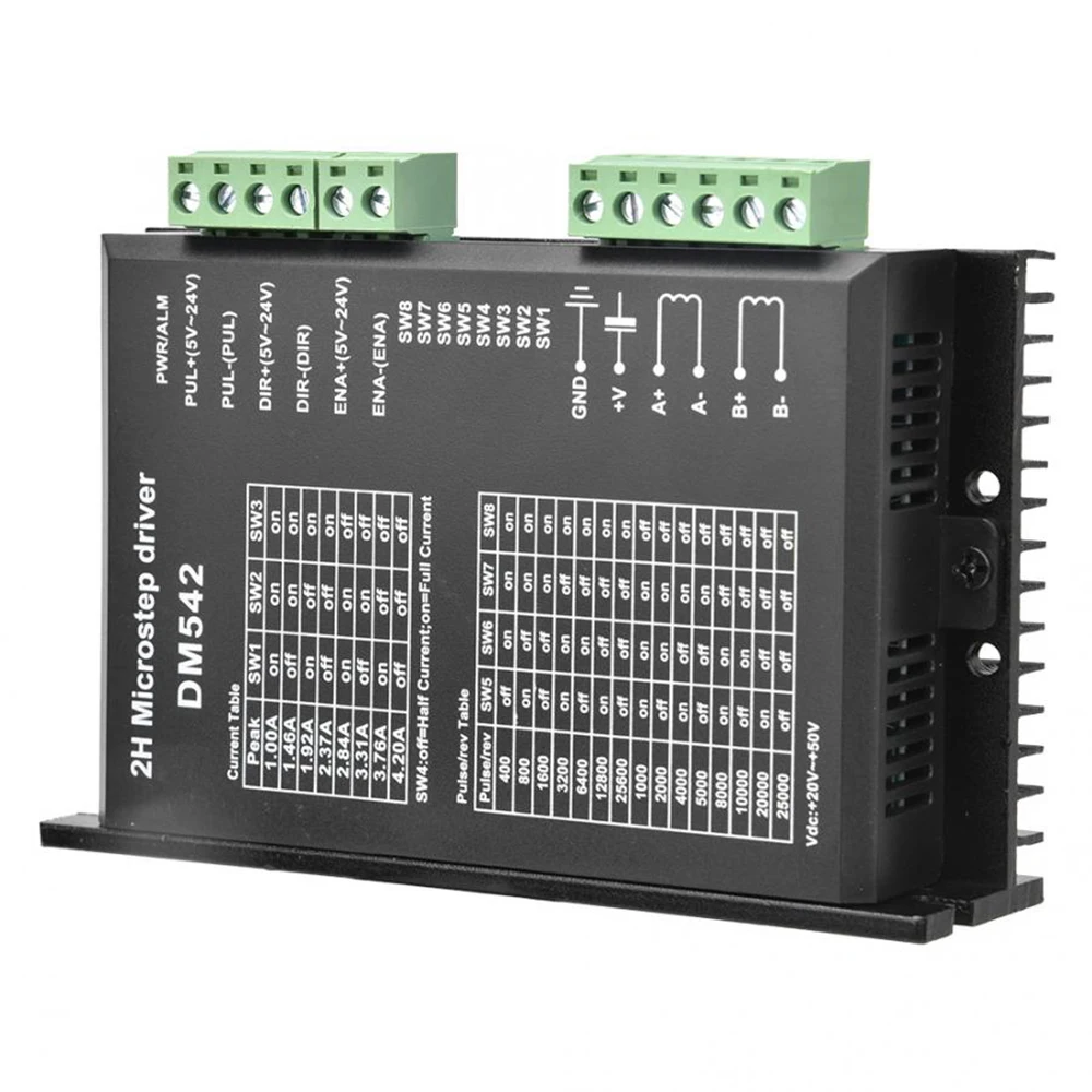 

Newest DM542 Stepper Motor Controller 2-phase Digital Stepper Motor Driver 24-60 (V) DC Max 4.5A For 57 86 Series Motor Driver