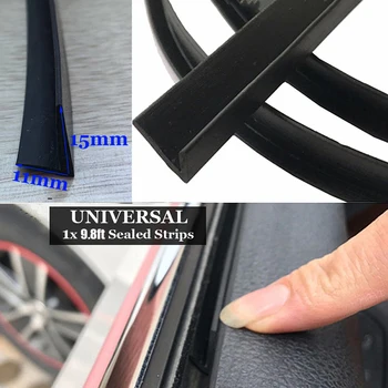 

Black Car sealing Strip 1pc 3 meter Door Moulding Replacement Accessory
