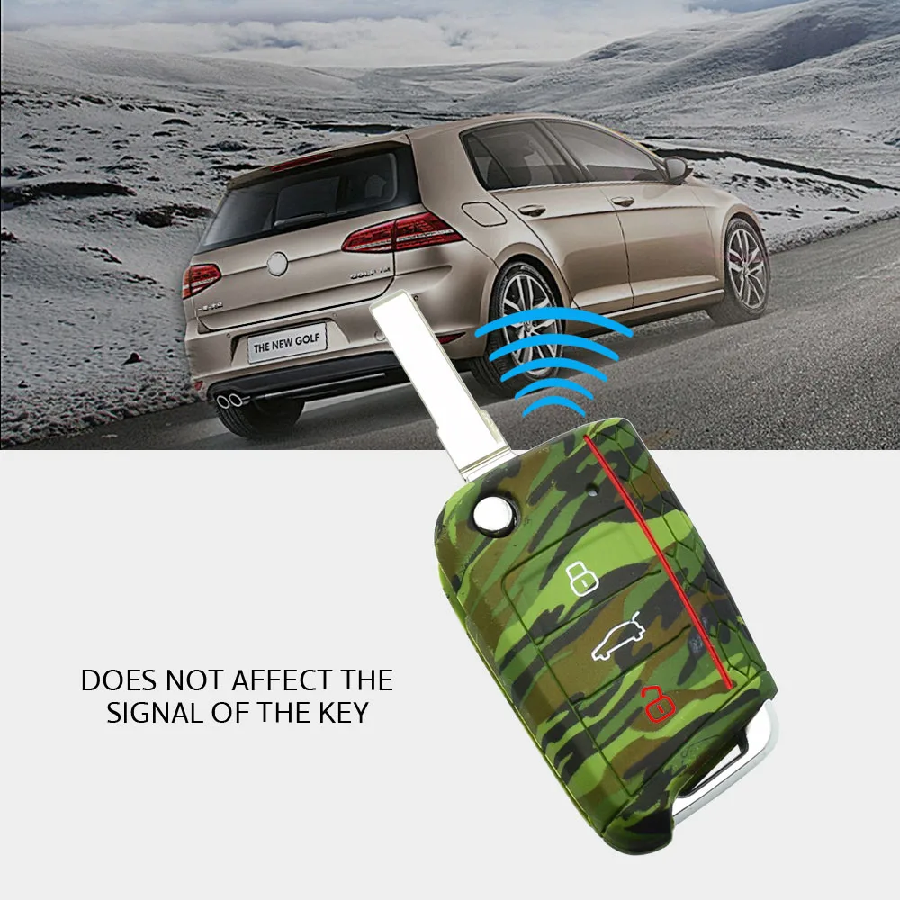 Силиконовый чехол для ключей от машины крышка VW Volkswagen Golf 4 5 6 бора jetta Polo Passat B5 B6 Skoda
