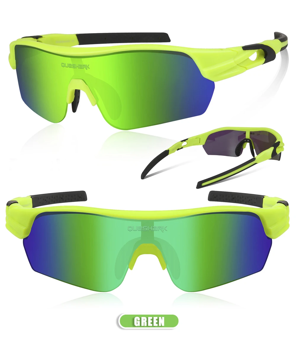 Queshark 2020 New Design Polarized Sport Sunglasses For Men Women Cycling Running Fishing Driving Golf 4 HD Lens Exchangeable
