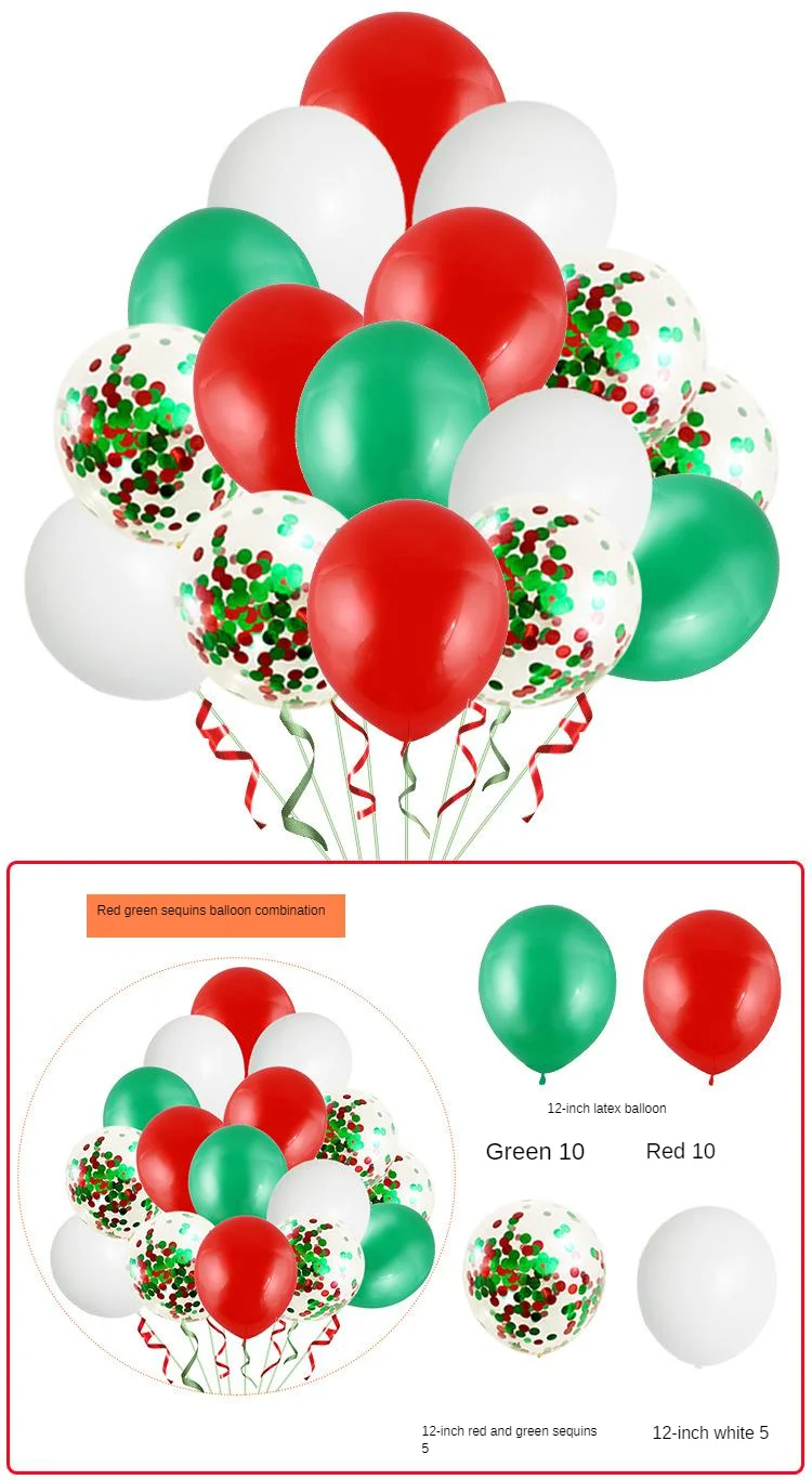 2.8g12-дюймовый Рождественский набор Рождественский зеленый шар Рождественские шары толстый латексный круг Запуск красный шар