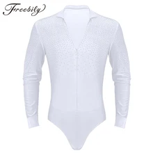 Блестящий горный хрусталь v-образным вырезом с длинным рукавом мужская рубашка для латинских танцев бальная одежда для латинских танцев профессиональная одежда для соревнований