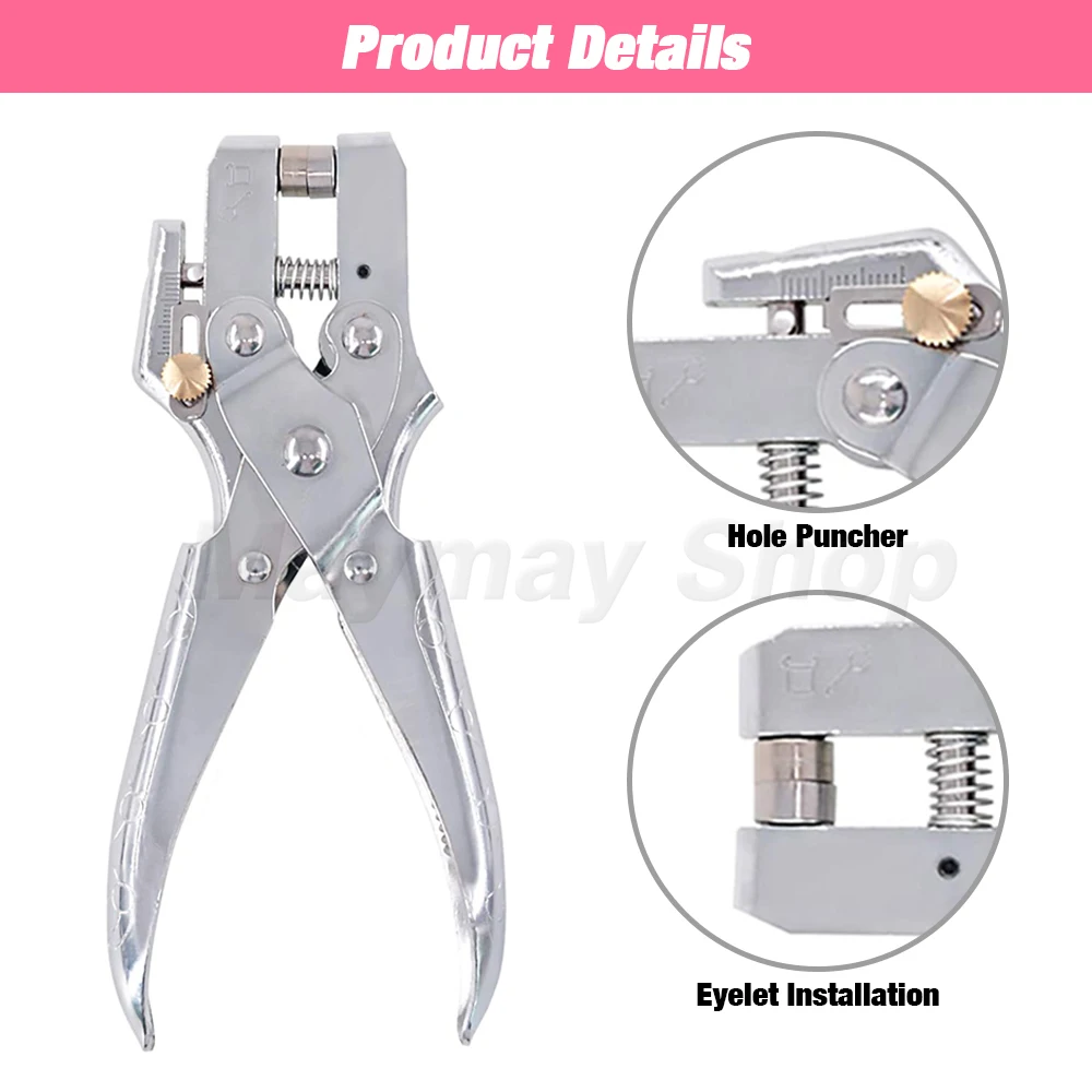 Eyelet Punch Tool Set 5mm Eyelets Grommet Kit for Leathercraft Accessories