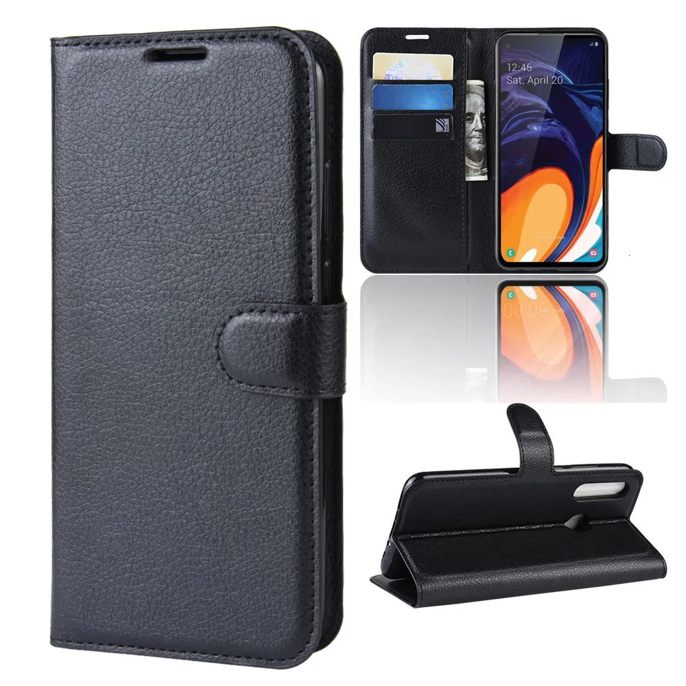 

Phone Case For SAMSUNG Galaxy A60 Flip PU Leather Back Cover Silicone Case For A60 Wallet Smartphone Bag Coque Funda Case