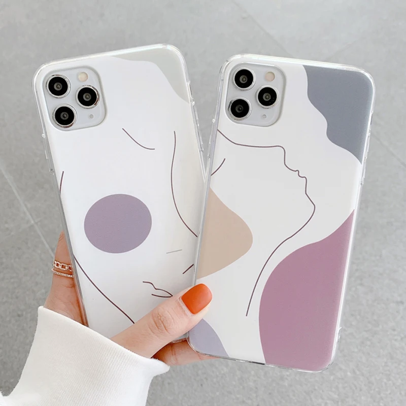 Чехол для телефона с абстрактным геометрическим рисунком iPhone 11 12 Pro Max mini 8 7 Plus XR X XS
