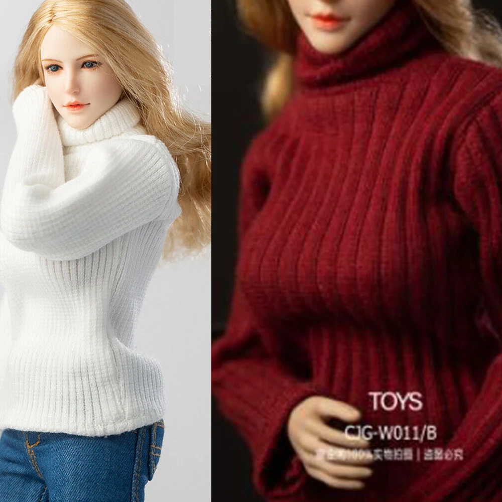 

1/6 Scale Woman Clothes Female High Collar Sweater CJG-W011 For 12'' Iinch TBL UD Action Figure Dolls