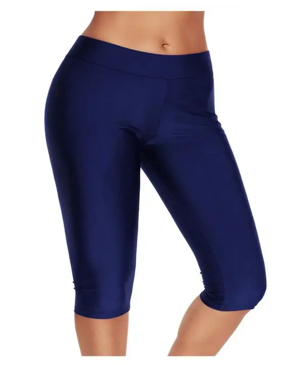 Women Swimsuit Women Swimwear Bottoms Swim Pants Capris Cropped Pants Fitness Swim Trunks Surf Sport Shorts Slim Leggings Tights