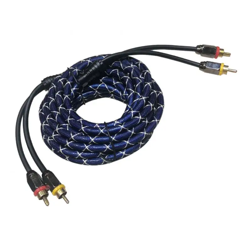 14.7ft Car Amplifier Stereo Audio RCA Cable Wire RFI EMI Noise Rejection