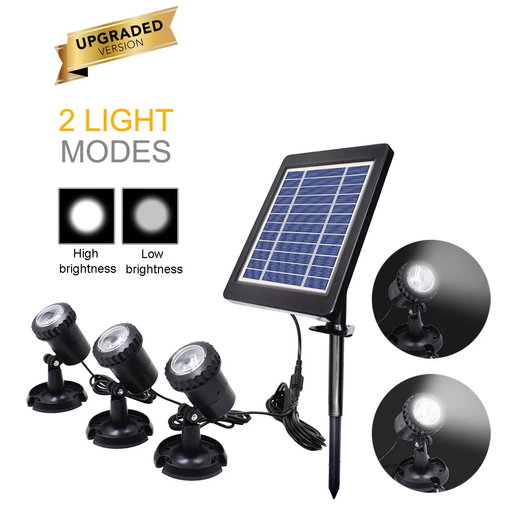 

LED Underwater Lights Solar Powered Pond Light Spotlight IP68 Waterproof Submarine Projector Light Pond Garden Lawn Lamp