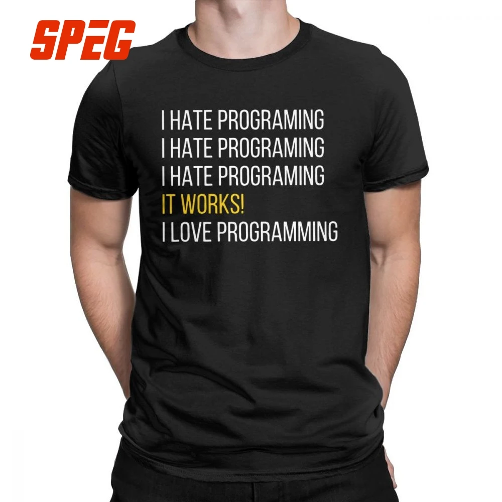 

Men's Programmer Programming Developer T Shirt Network Html Binary Code Blooded 100% Cotton Tops Funny Tees Plus Size T-Shirts