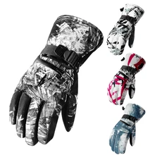 Для мужчин Для женщин лыжные перчатки зимние Водонепроницаемый морозостойкие теплые перчатки разные оттенки Спорт на открытом воздухе с сенсорным экраном Спортивная Лыжный Спорт Перчатки