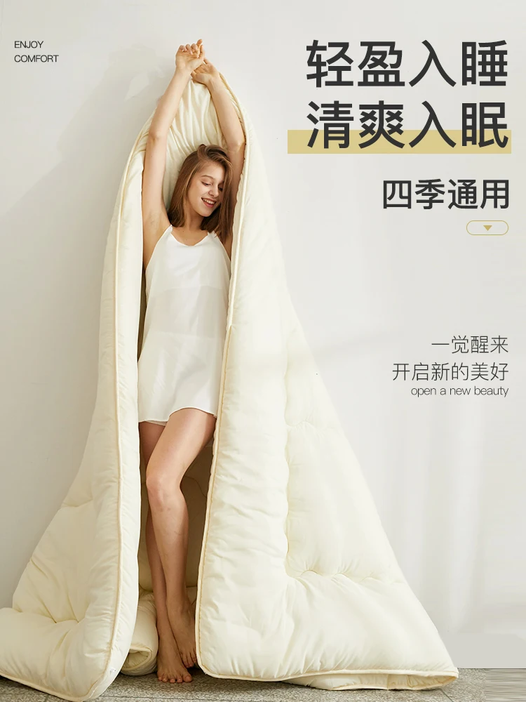 

2CF New Style Thickened Quilt Warm Pure Color Comforter Winter Double Blanket Spring&autumn Bedding Duvets Big Size 220*240cm
