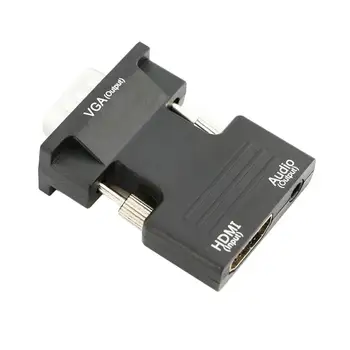 

Female HDMI to Male VGA Converter for Multimedia PC HDTV Monitor Projector 1080P Signal Output with Audio Adapter Support