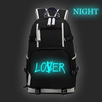 

Mochila Feminina Hot LOSER Print Backpacks Luminous Canvas School Bags for Teenage Men Women Travel Bags Large Laptop Backpack