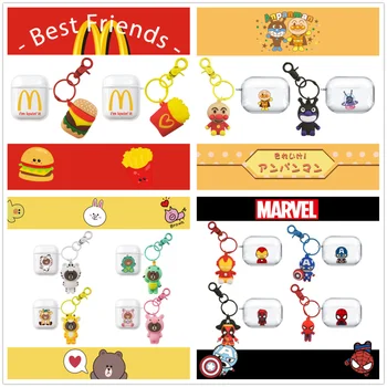 

Apple Airpods1 2 / pro Headphone Case Cute Cartoon Transparent Soft Silicone Case For Airpod Headphone Cover For Airbag