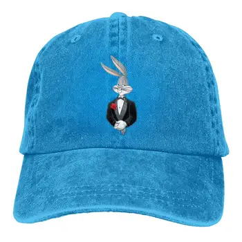 

Bugs Bunny Men Cap Denim Cotton Adjustable Hat Custom Funny Fishing Visor Ash