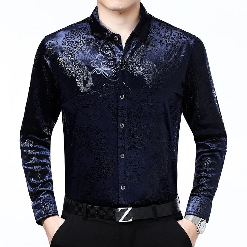 Luxury Chinese Dragon Embroidery Velvet 