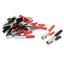 Черная, красная Изолированная ручка металлические зажимы батареи тестовые зажимы 30A 20 шт