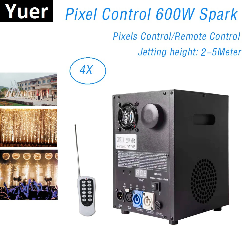 

Pixel Control 600W Cold Spark Machine For Wedding DMX Pyrotechnics Dj Effect Fireworks Fountain 600W Professional Pyrotechnics