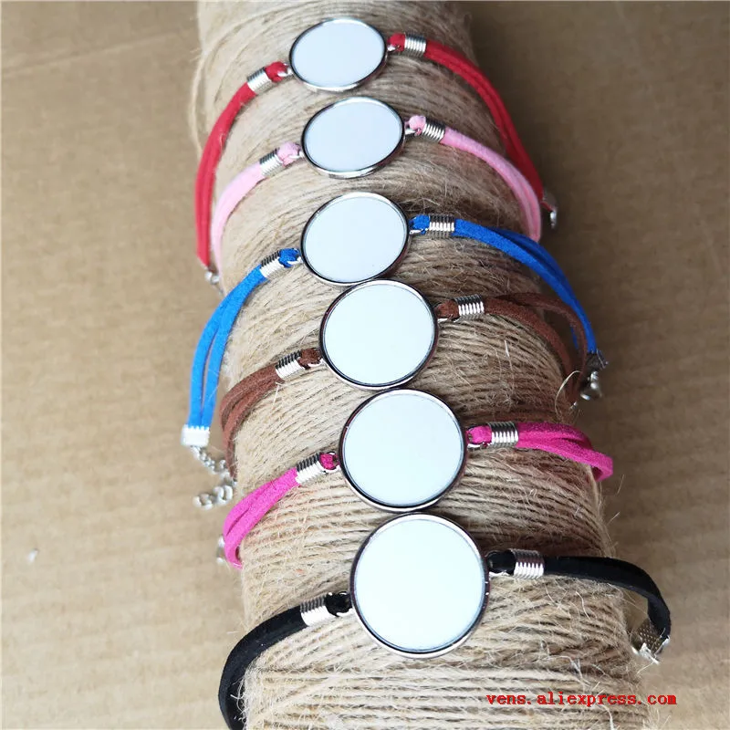 silver-mix colours Сублимационные пустые браслеты для женщин, модные, с горячей печатью, веревочный браслет на заказ, пустые расходные материалы, 6 цветов, 15 шт./лот - Окраска металла: silver-mix colours