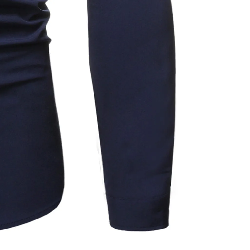 Camisa Masculina темно-синяя мужская новая стильная простая Модная рубашка с длинными рукавами модная удобная блузка 19Aug13 P30