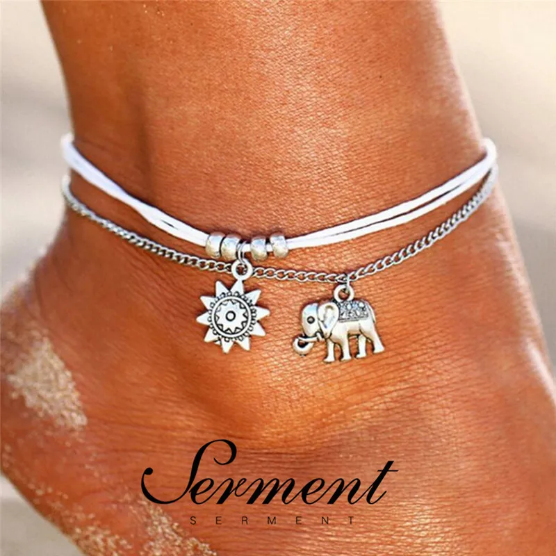 

SERMENT Geometric Turtle Sun Animal Ankle Bracelet Square Beade Anklets Women Foot Legs Bracelet Anklet Jewelry Accessories 2020