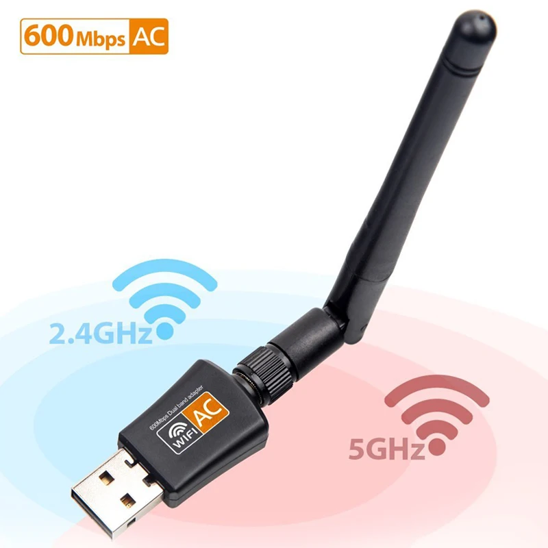 Двухдиапазонный беспроводной USB Wi Fi адаптер 600 Мбит/с AC1200 Realtek 802.11AC ключ заглушка