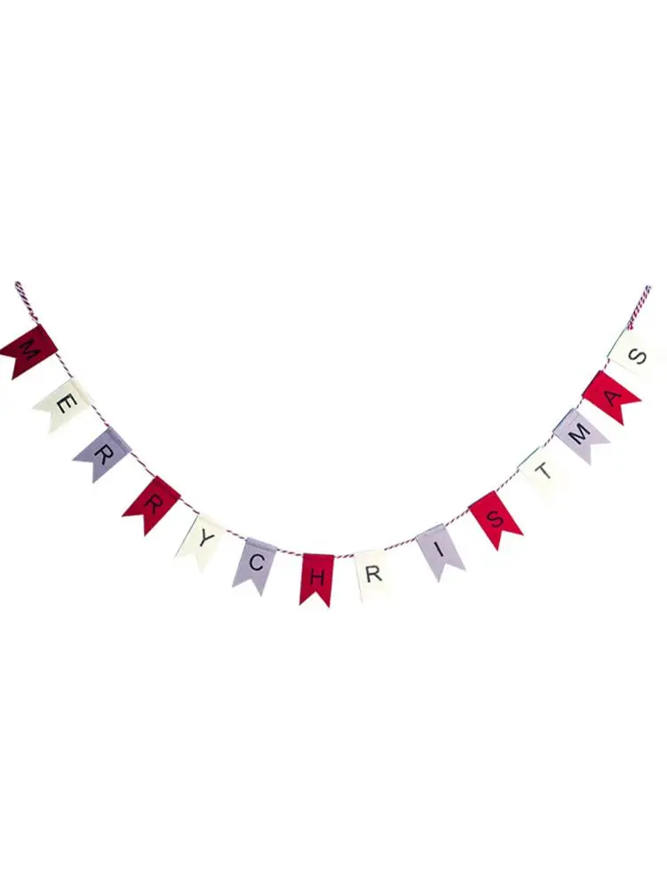 

Letters Printed Flags Christmas Hanging Flags Christmas Decorations Festival Xmas Outdoor Decor Felt Tent Decor Crafts Wall Art