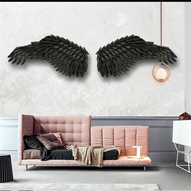 

xuesu Retro cement wall background wall black wings group photo photo background board custom wallpaper mural