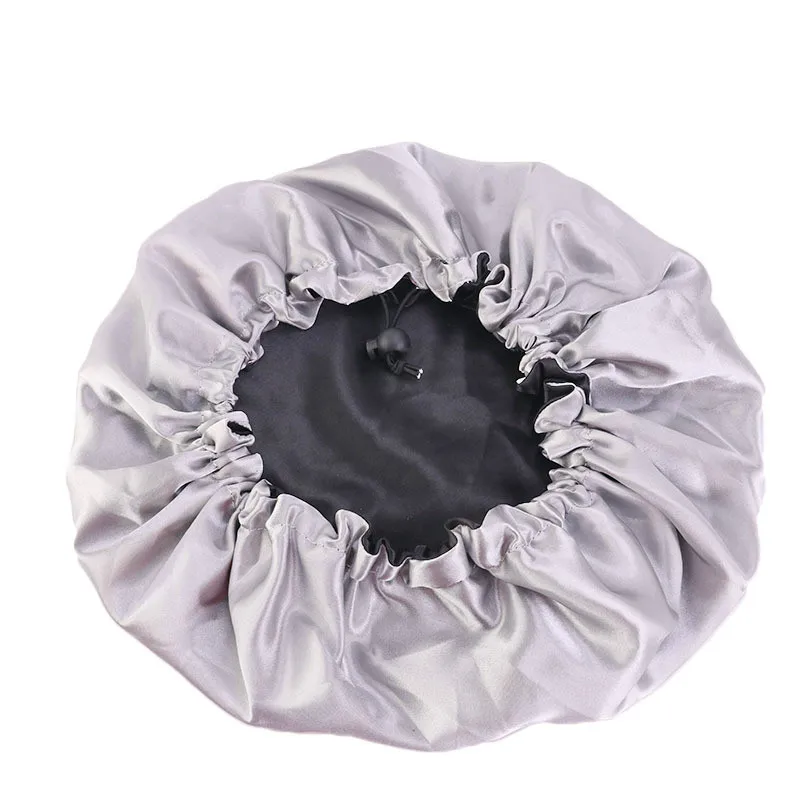 Wholesale Silky Satin Bonnet Hair Cap Double Layer Sleep Night Cap with Invisible Flat Adjusting Button Head Cover Bonnet Hat Wholesale Silky Satin Bonnet Hair Cap Double Layer Sleep Night Cap with Invisible Flat Adjusting Button Head Cover Bonnet Hat