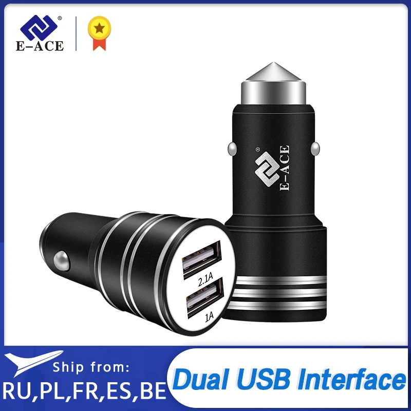 E ACE 2.1A двойной USB Автомобильное зарядное устройство Универсальный мобильный