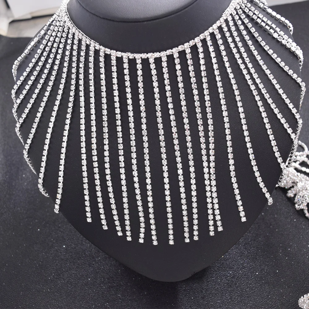 Tassel rhinestones trim sew on appliques (4)