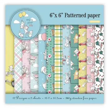

24 sheet 6"X6"Beautiful Cute Cat patterned paper Scrapbooking paper pack handmade craft paper craft Background pad