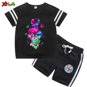 

Summer 2 Pieces Toddler Kids Clothes Set Baby Girl Outfits Clothing Sportswear Toddler Baby Sets Trolls Poppy Costume Suits Cute