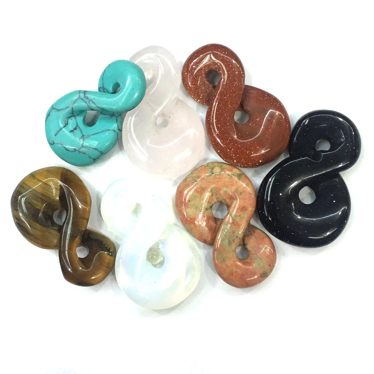 Natural Stone Agates Pendants Crystal Charms Pendant Connectors For