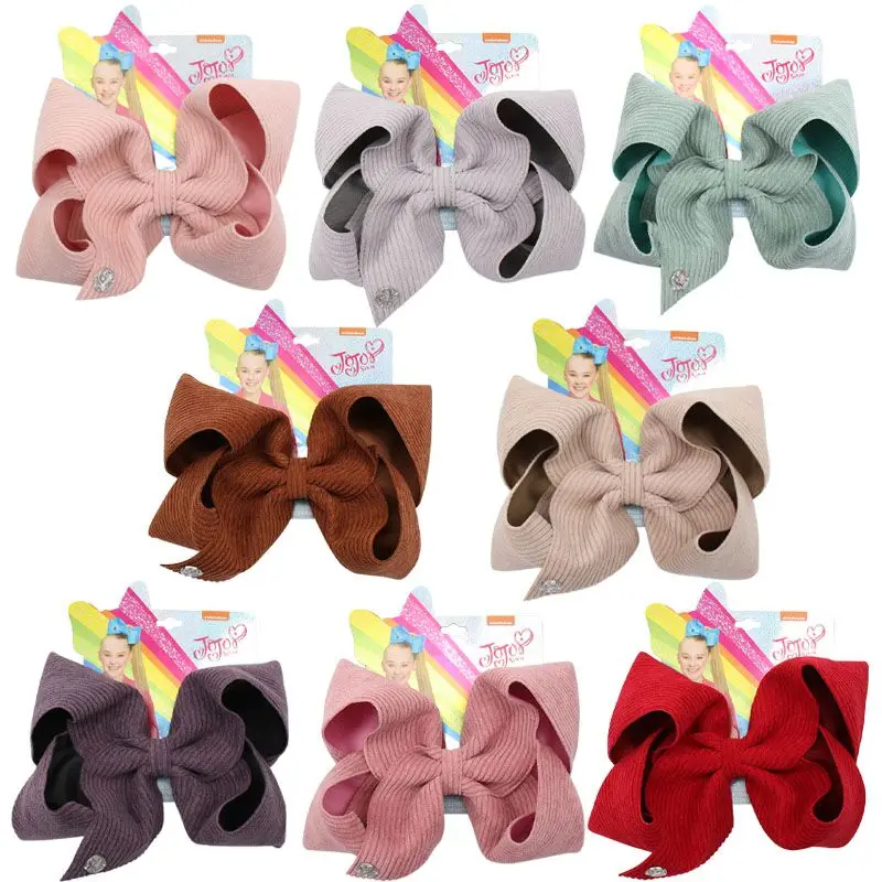 7 ''Jojo bows/Jojo Siwa большие банты для волос девочек заколки ручной работы Твердые