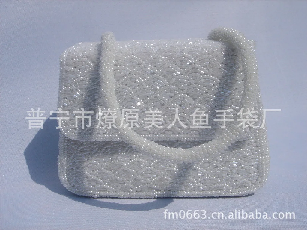 

Industrial Beaded Bag Entirely Handmade String Embroidered Evening Bag Bride Knot Wedding Clutch Bag Beaded Lady Bag