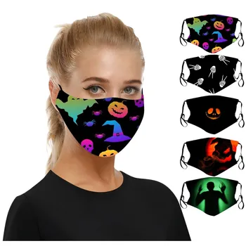 

Halloween Masks Pumpkin Print Face Mask Cotton masks Dustproof Breathable Multi-Purpose Face Cover Adjustable Mouth Mask