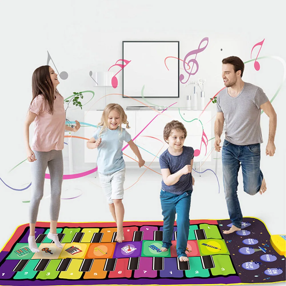Double Row Key Piano Music Mat Instrument Kid Baby Play Carpet Rug Interactive Hand Foot Coordination Dance Pad Educational Toy | Игрушки и